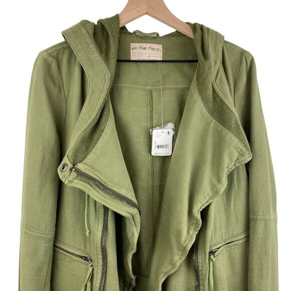 NWT Free People Carmen Moto Jacket Olive Large - Picture 3 of 12